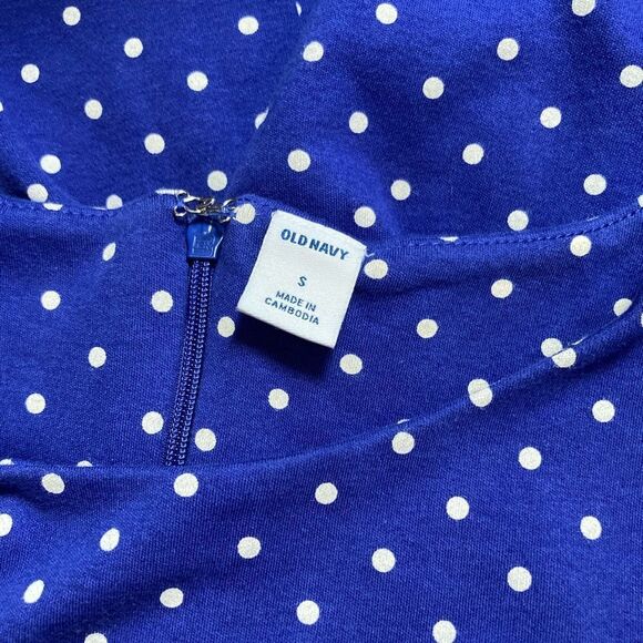 Old Navy blue and white polkadot sleeveless dress - Picture 2 of 5